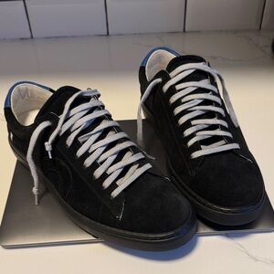 Oliver Cabell Black Suede Sneakers with White Laces never worn wrong size